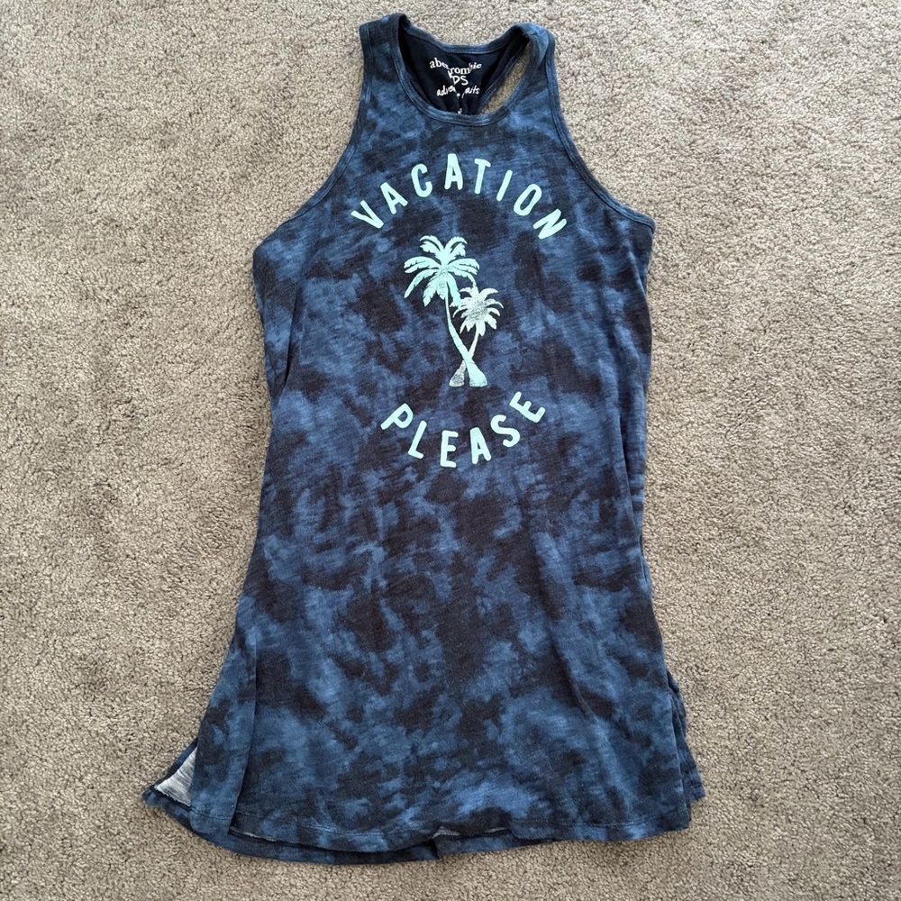 Abercrombie Kids Navy Tie-Dye Tank Dress - "Vacation Please"